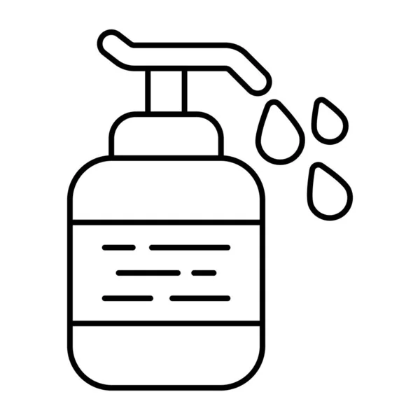 Icono Diseño Lineal Desinfectante Manos — Vector de stock