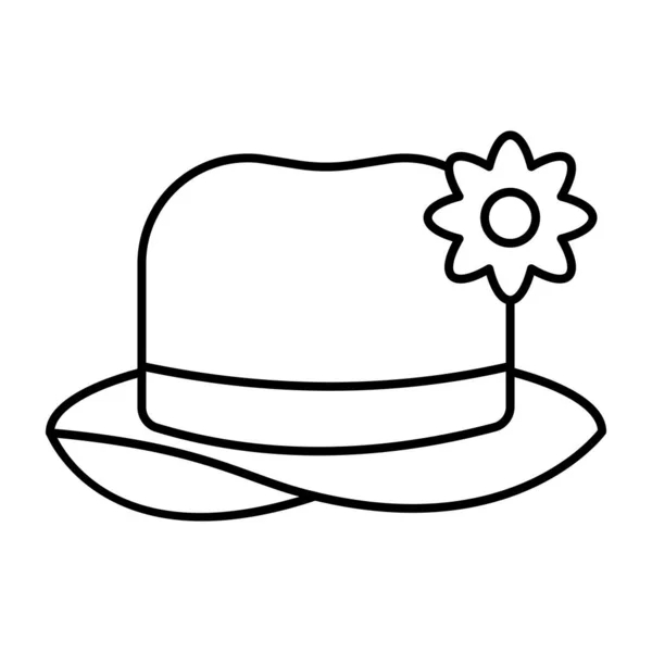 Ένα Επεξεργάσιμο Καπέλο Εικονίδιο Σχεδιασμού Αξεσουάρ Καπέλου — Διανυσματικό Αρχείο
