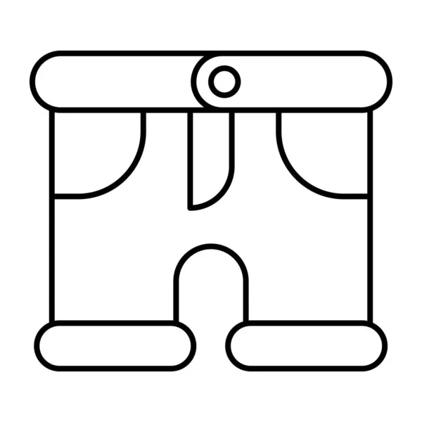 メンズショートの直線的なデザインのアイコンであるメンズウェアニッカー — ストックベクタ