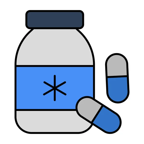 Уникальная Икона Дизайна Флакона Лекарствами — стоковый вектор
