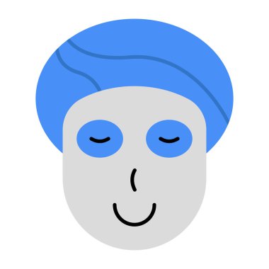 Yüz sayfası maskesinin kavramsal düz tasarım simgesi 