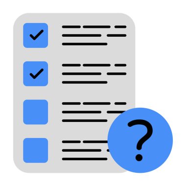 Kontrol listesi sorusunun mükemmel tasarım simgesi 