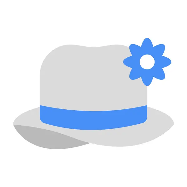 Ένα Επεξεργάσιμο Καπέλο Εικονίδιο Σχεδιασμού Αξεσουάρ Καπέλου — Διανυσματικό Αρχείο