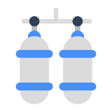 Oksijen silindirlerinin moda vektör tasarımı