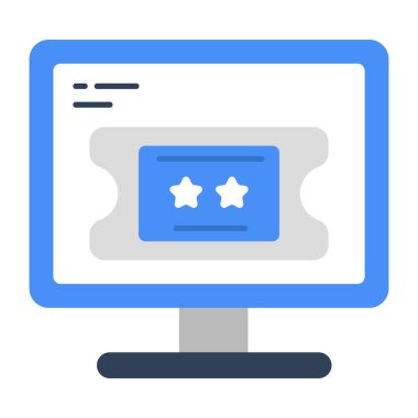 Çevrimiçi biletin modern tasarım simgesi 