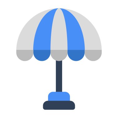 A flat design icon of outdoor umbrella 