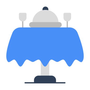 Restoran masasının yaratıcı tasarım simgesi. 