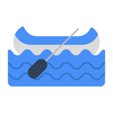 A flat design icon of rowing boat 