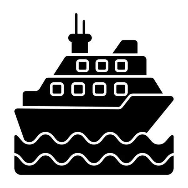 Ein Symbolhaftes Design Des Bootes — Stockvektor