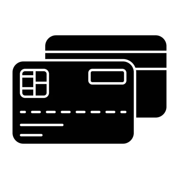 Konstrukcja Wektorowa Kart Bankomatowych Solidna Ikona — Wektor stockowy
