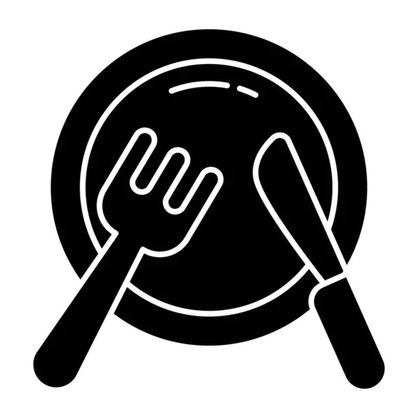 Fork Knife Plate Concept Tableware Icon — Wektor stockowy