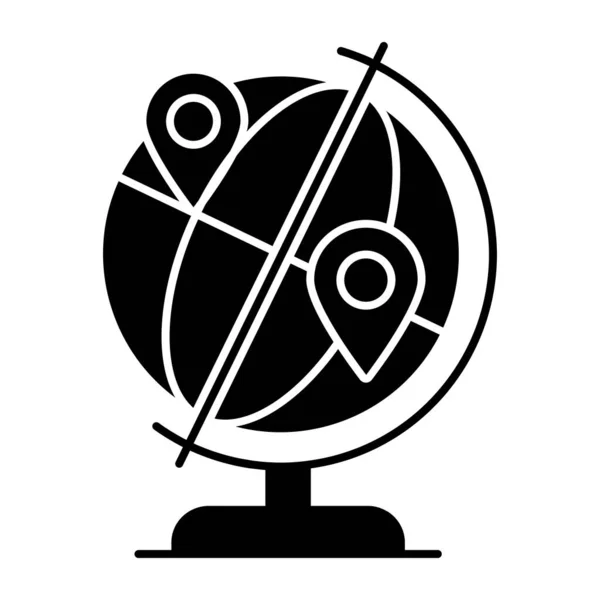 Icono Diseño Sólido Conceptual Del Globo Mapa — Vector de stock
