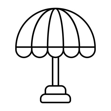 A linear design icon of outdoor umbrella 