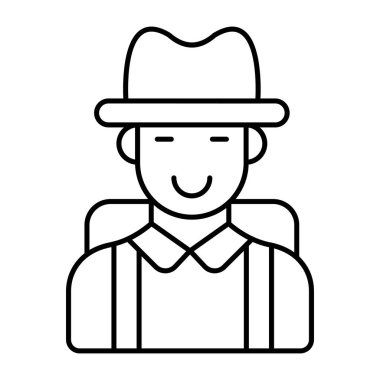 Garson karakter, düzenlenebilir vektör