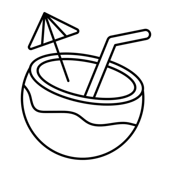 Сучасна Ікона Дизайну Кокосової Води — стоковий вектор