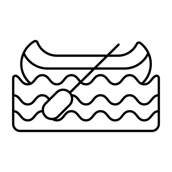 划船的线性设计图标 — 图库矢量图片