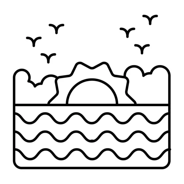 Идеальный Дизайн Иконки Заката Океана — стоковый вектор