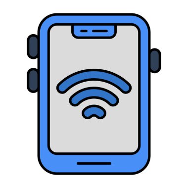 Akıllı telefon görüntüleme mobil wifi simgesi içerisindeki internet sinyali 