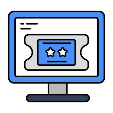 Çevrimiçi biletin modern tasarım simgesi 