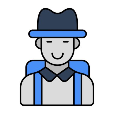 Garson karakter, düzenlenebilir vektör