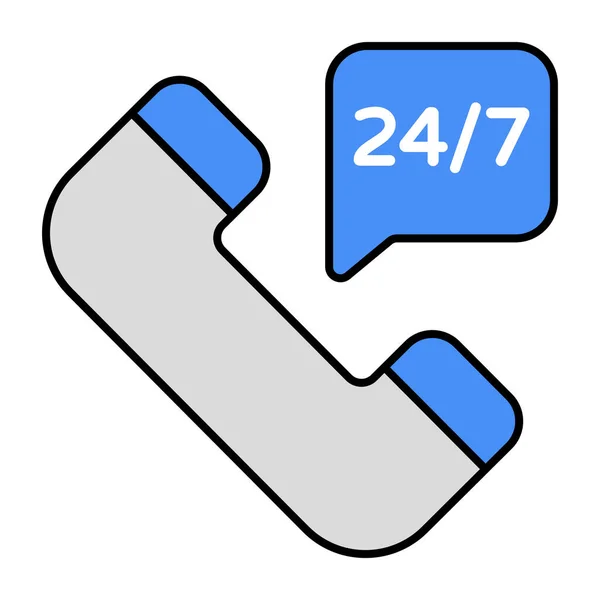 Unique Design Icon 7Hr Call Service — Stockvector