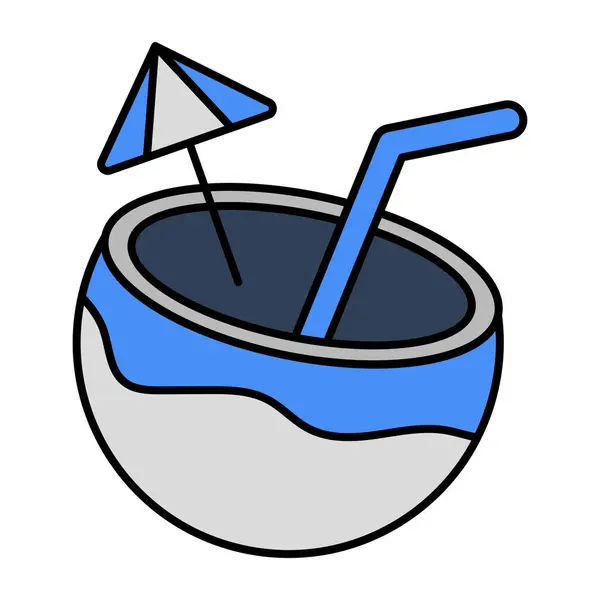 Icono Diseño Moderno Agua Coco — Vector de stock
