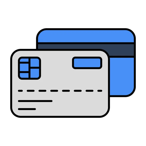 Vektor Design Von Geldautomatenkarten Flaches Symbol — Stockvektor