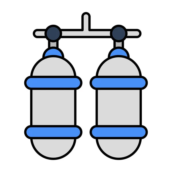 Trendiges Vektor Design Von Sauerstoffflaschen — Stockvektor