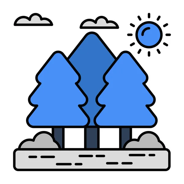 Projekt Ikony Drzew — Wektor stockowy