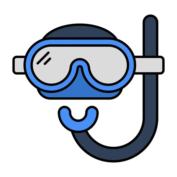 Tubo Oxígeno Con Gafas Icono Máscara Snorkel — Archivo Imágenes Vectoriales