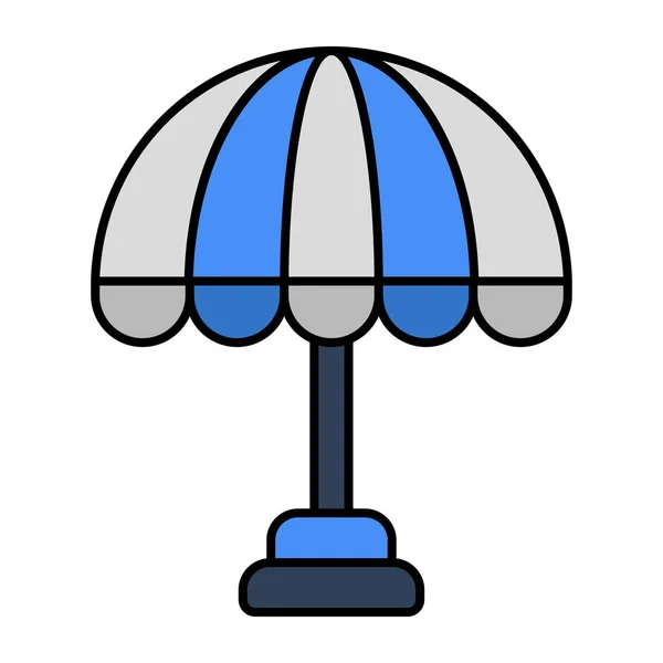 屋外傘のフラットデザインアイコン — ストックベクタ