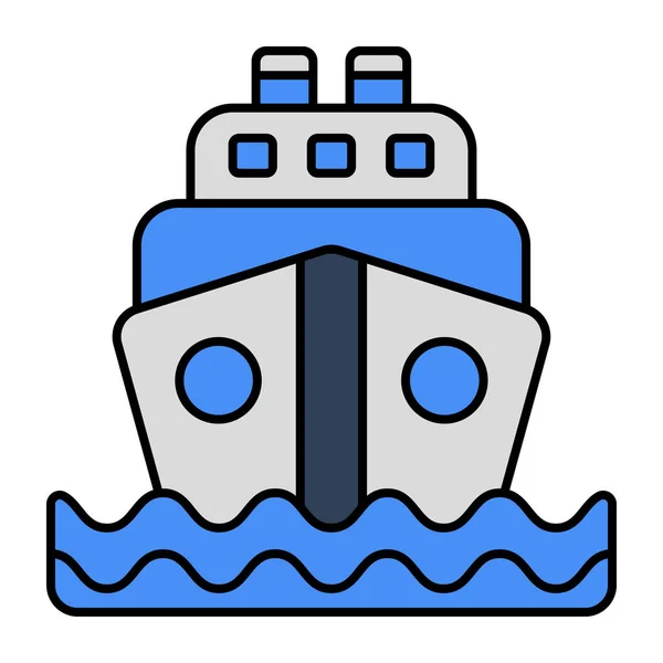 Ein Symbolhaftes Design Des Bootes — Stockvektor