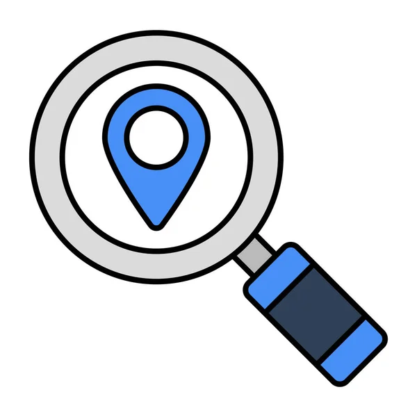 Conceptual Flat Design Icon Search Location — Stock Vector