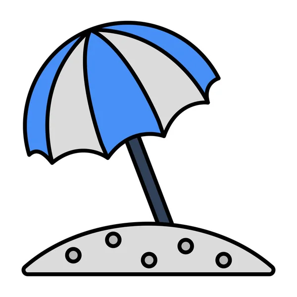Flat Design Icon Outdoor Umbrella — Stok Vektör