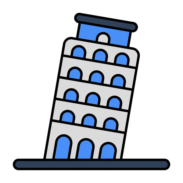 Ícone Design Moderno Torre Pisa — Vetor de Stock