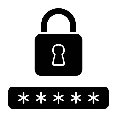 Parola kilidinin modern tasarım simgesi 