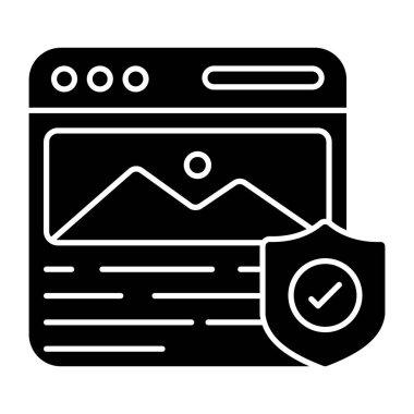 Güvenli web galerisinin modern tasarım simgesi 