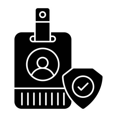 Güvenli kimlik kartının modern tasarım simgesi