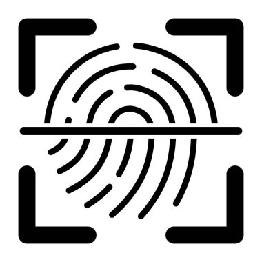 Parmak izi taramasının mükemmel tasarım simgesi 