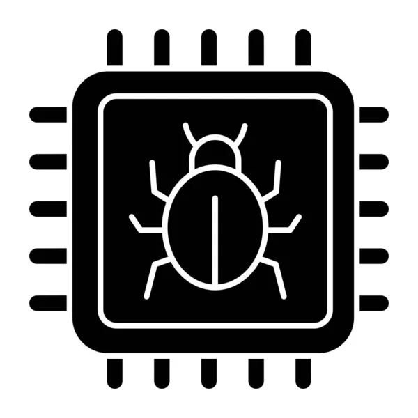 Icône Conception Parfaite Processeur Infecté — Image vectorielle