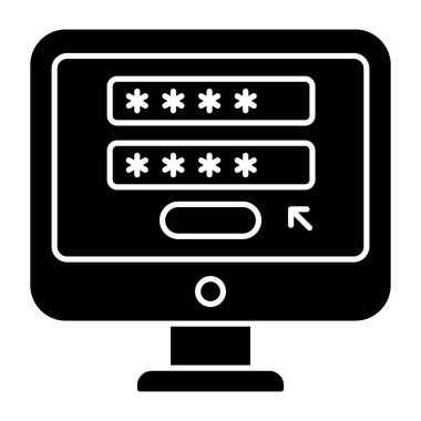 Sistem parolasının katı tasarım simgesi 