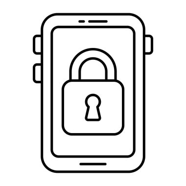 Conceptual linear design icon of mobile security