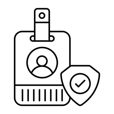 Güvenli kimlik kartının modern tasarım simgesi