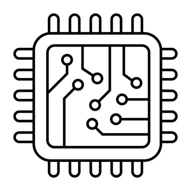 Perfect design icon of ai processor
