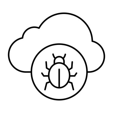 A unique design icon of cloud bug