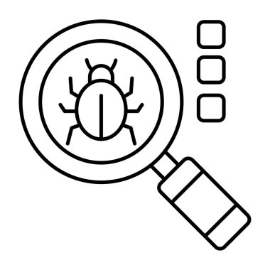      Virus under magnifying glass, debugging