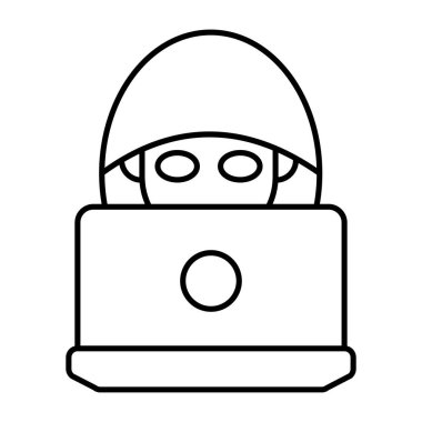 Gizemli kişi simgesi, düzenlenebilir hacker vektörü 