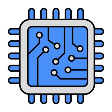 Perfect design icon of ai processor