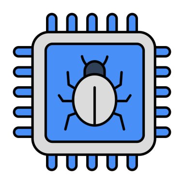 Enfekte işlemcinin mükemmel tasarım simgesi