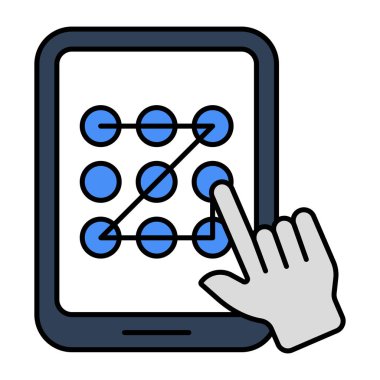 Mobil desen kilidinin modern tasarım simgesi 